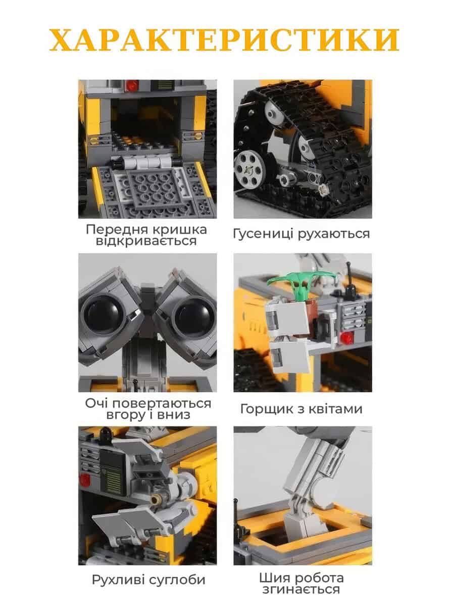 Робот конструктор Валлі WALL-E 687 деталей