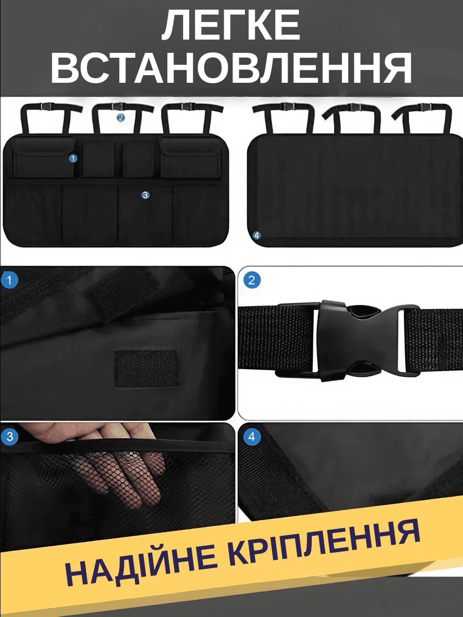 Автомобільний органайзер з кишенями