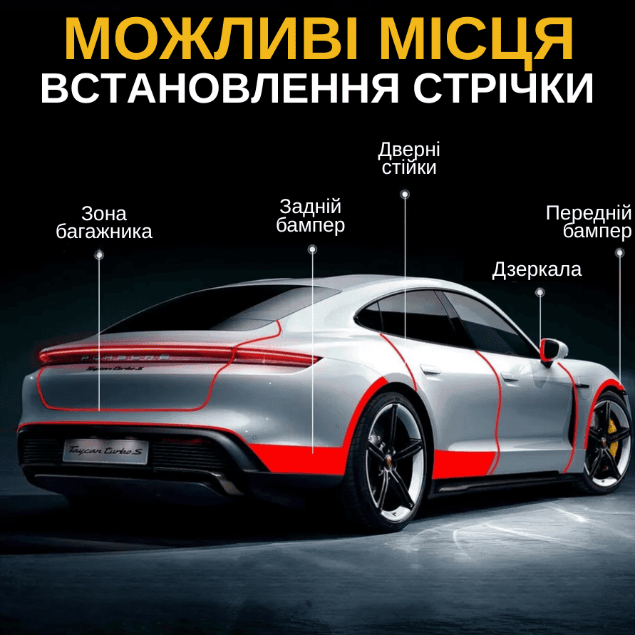 Захисна смужка на поріг автомобіля від подряпин