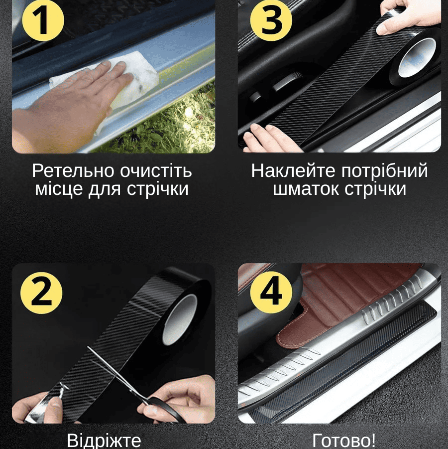 Захисна смужка на поріг автомобіля від подряпин