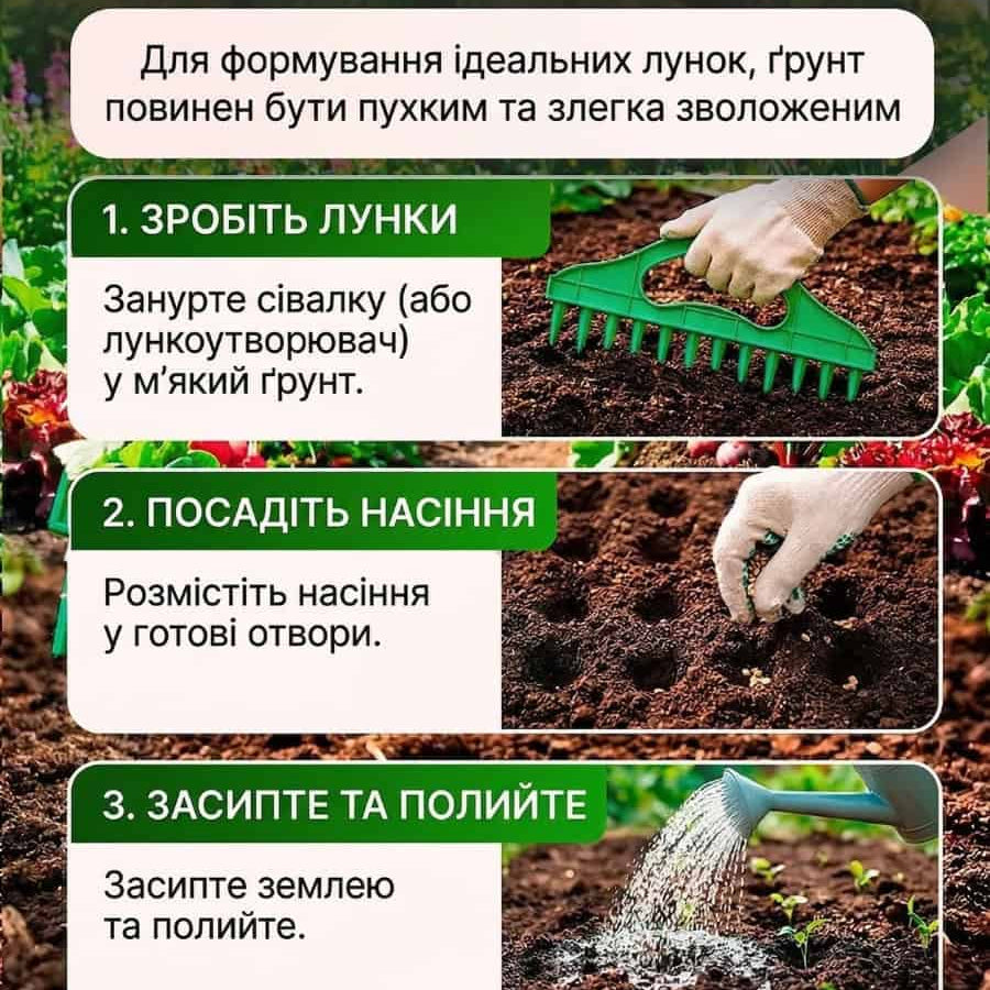 Інструмент для точного посіву на 12 отворів