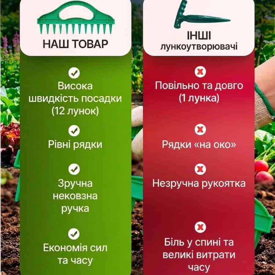 Інструмент для точного посіву на 12 отворів