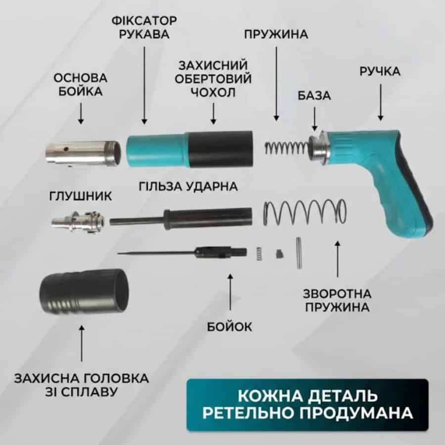 Цвяхозабивний пневматичний пістолет-степлер