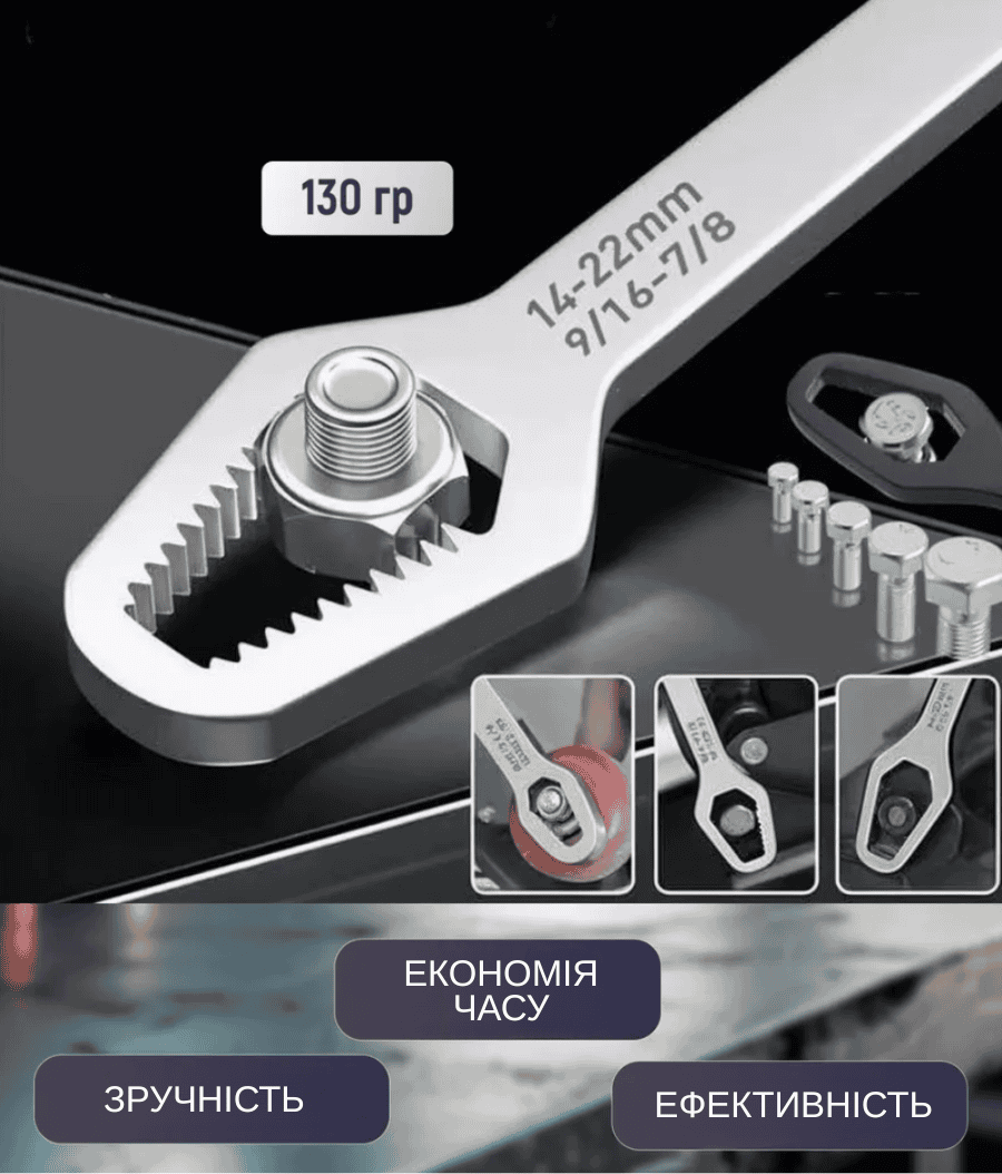 Двосторонній гайковий ключ