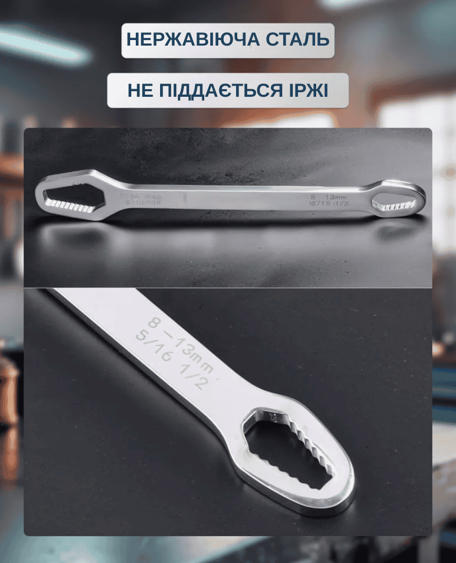 Двосторонній гайковий ключ