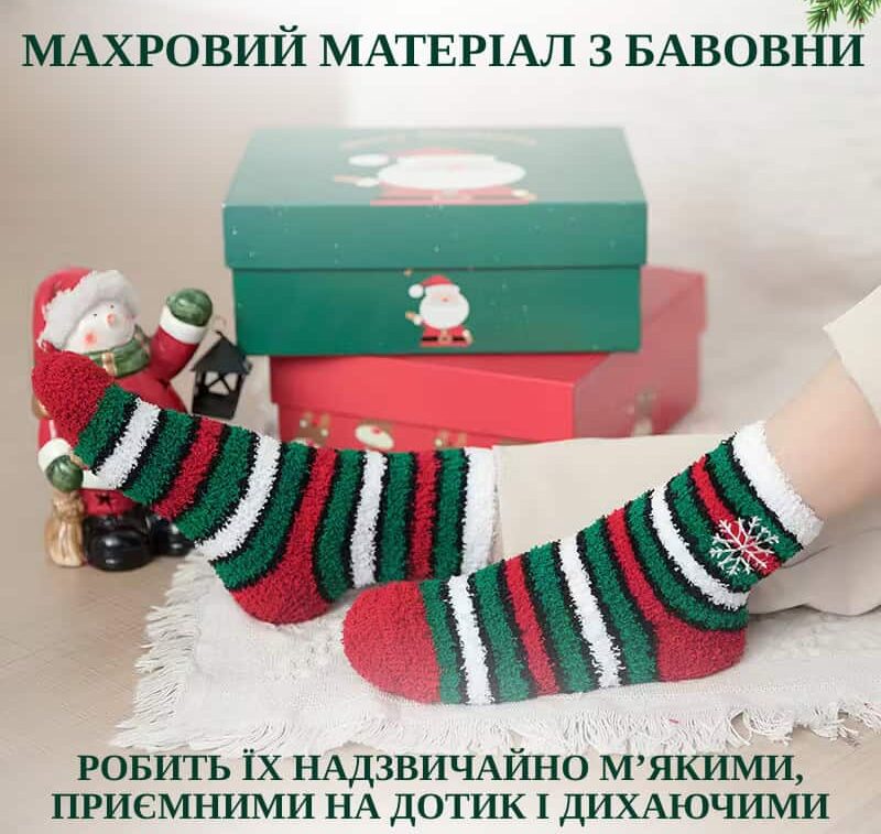 Новорічні носки у подарунковому шарі