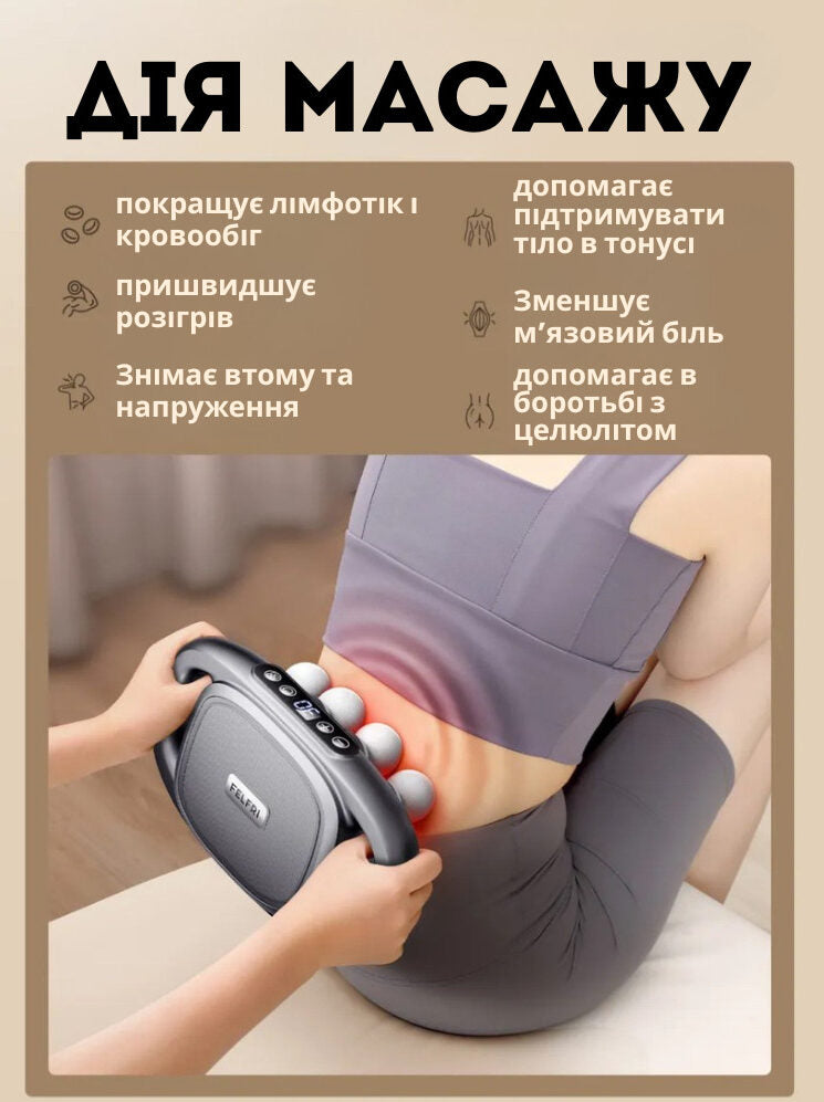 Перкусійний масажер з 8 масажними головками