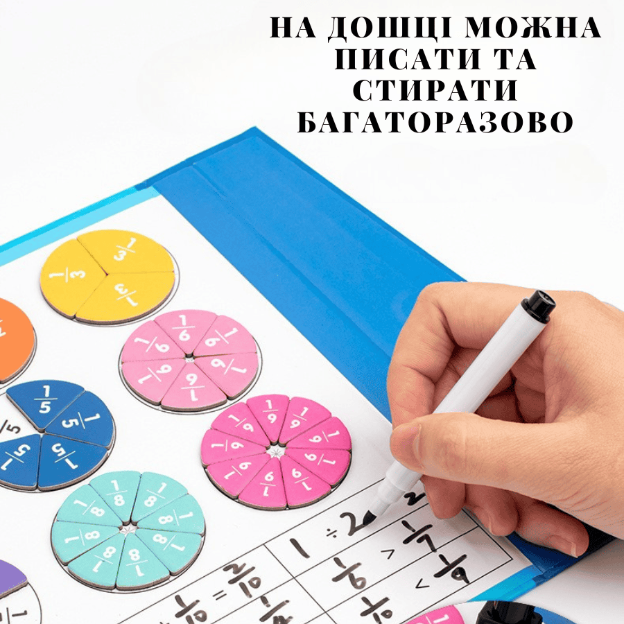 Магнітна книга-гра для вивчення дробів і відсотків