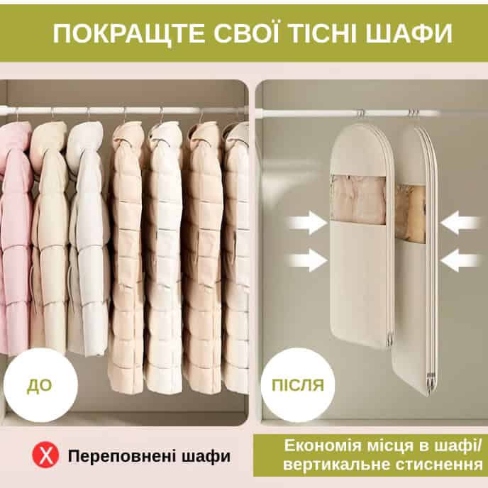 Чохол-органайзер для одягу із самостисною блискавкою