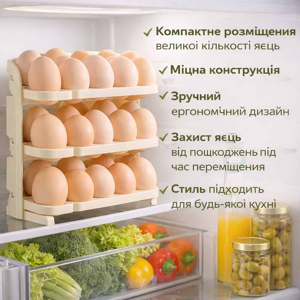 Лоток контейнер для яєць 3 рівні для 24 яєць