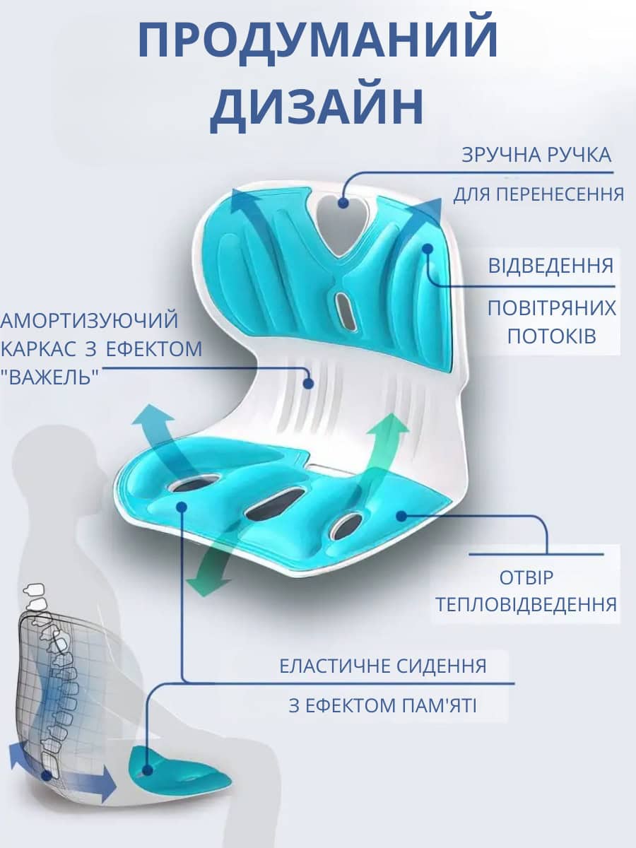Коректор ортопедичний для сидіння та корекції постави