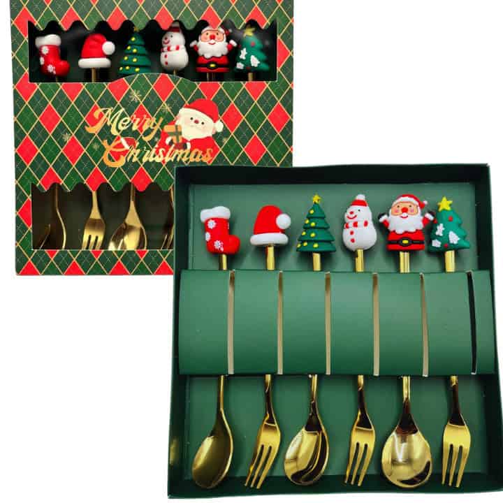 Набір різдвяних ложечок та вилочек