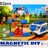 Магнітний конструктор Потяг 82 деталі Magnetic DIY Rail Car