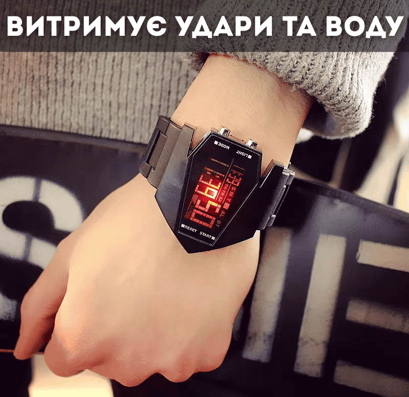 Світлодіодний годинник у формі літака