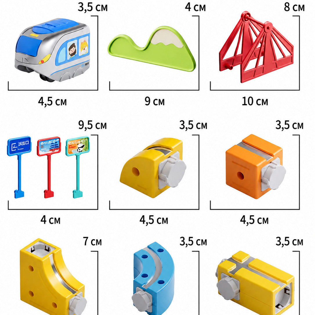 Магнітний конструктор Потяг 82 деталі Magnetic DIY Rail Car
