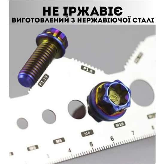 Шаблон для вимірювання різьби та болтів 9в1