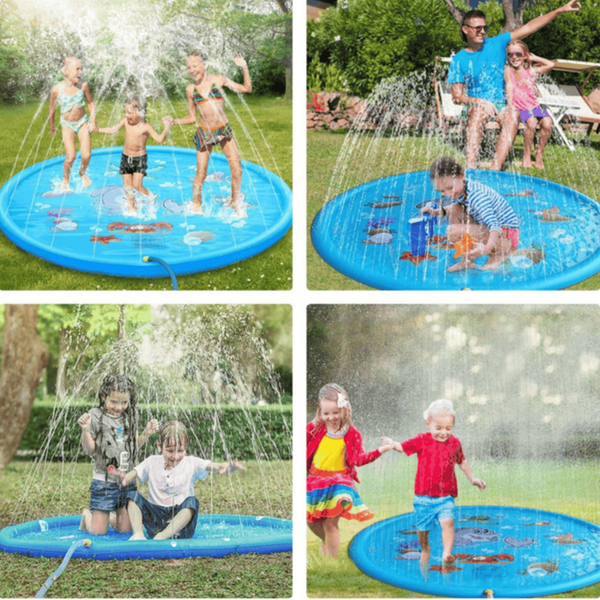 Водяний дитячий килимок-фонтан для дітей і немовлят 100 см