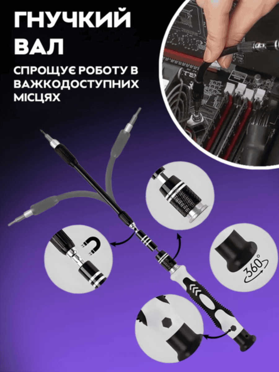Набір викруток з насадками 115 в 1